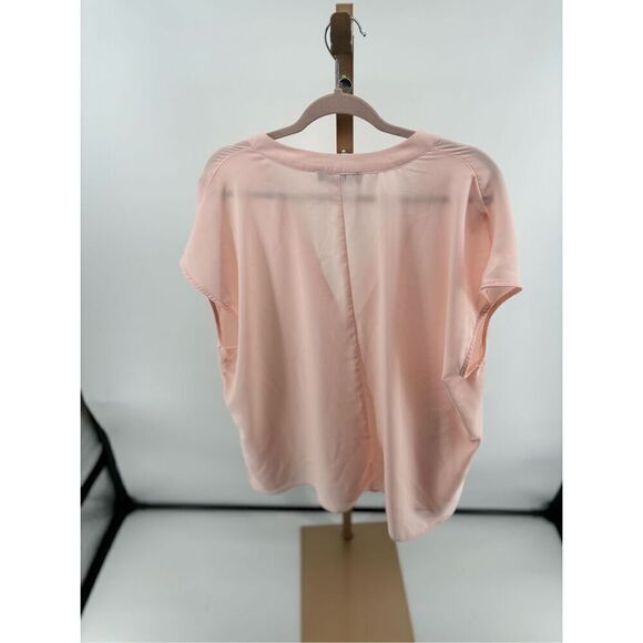 Eloquii peach pink short sleeve split neck button down top size 18 - Picture 10 of 10
